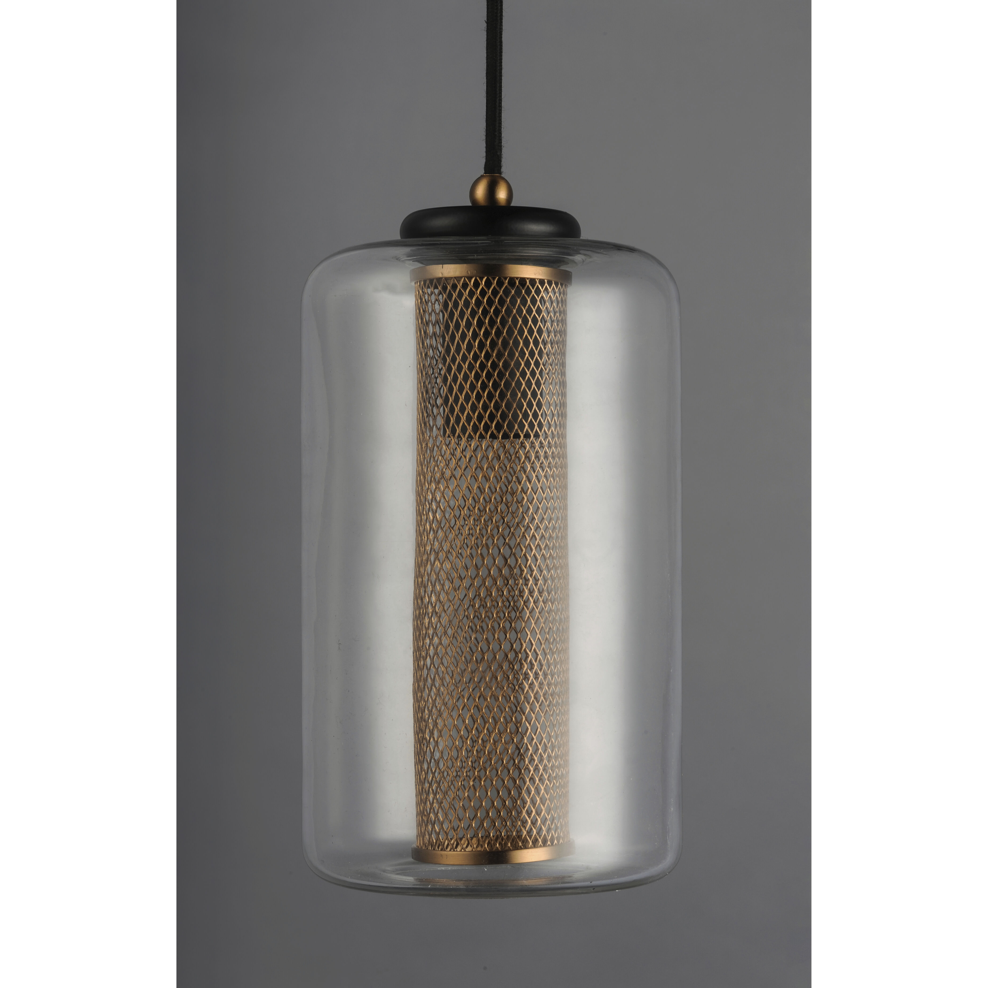 Firefly 1 Light 6 inch Black/Satin Brass Single Pendant Ceiling Light