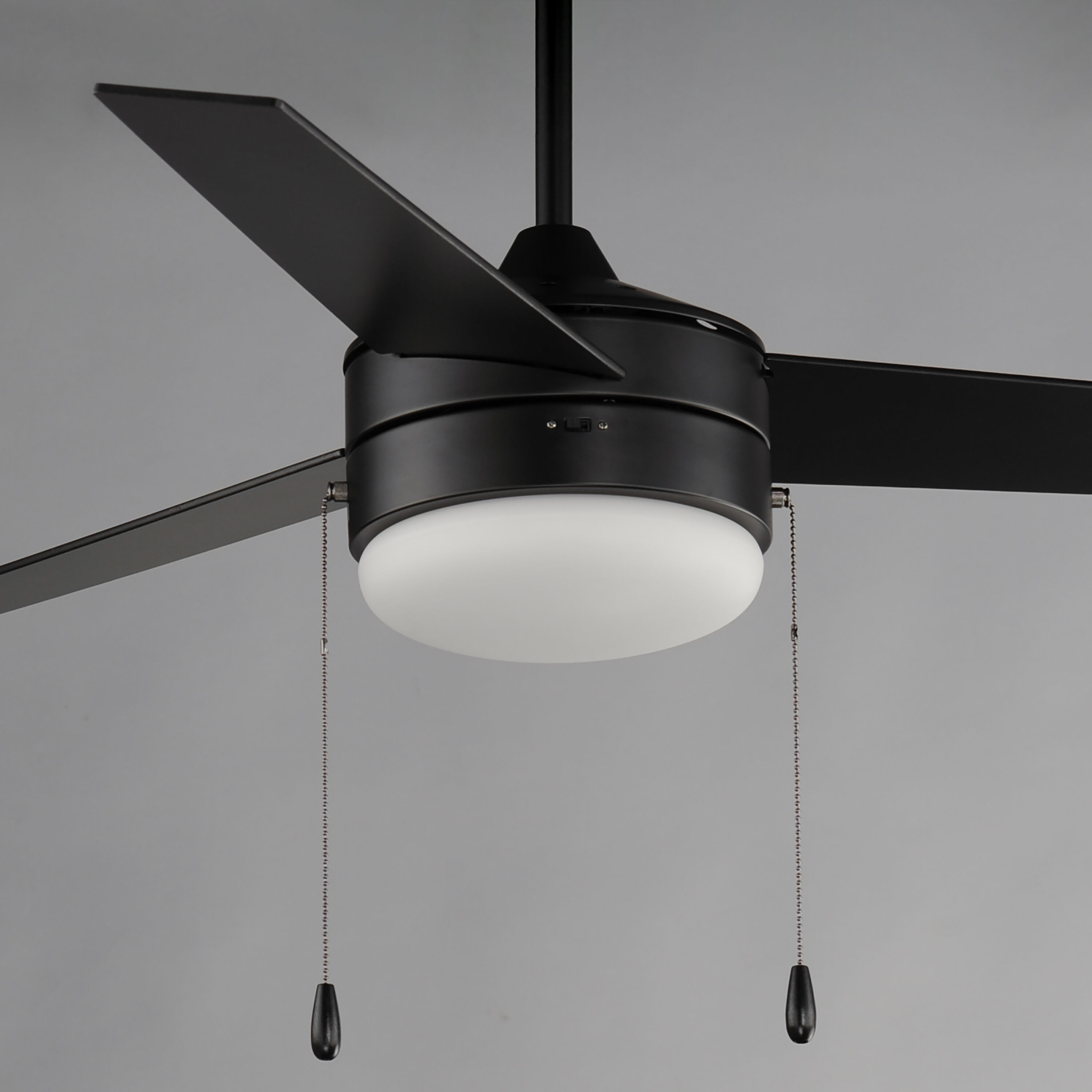 Trio 52 inch Black with Walnut Indoor Ceiling Fan in Black and Walnut, Outdoor Ceiling Fan