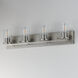 Lateral 4 Light 30 inch Satin Nickel Bath Vanity Wall Light in Clear