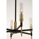 Flambeau LED 33 inch Black and Antique Brass Chandelier Ceiling Light