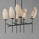 Maldives 6 Light 18 inch Black Chandelier Ceiling Light, Linear