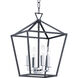 Abode 4 Light 12 inch Textured Black and Polished Nickel Chandelier Ceiling Light