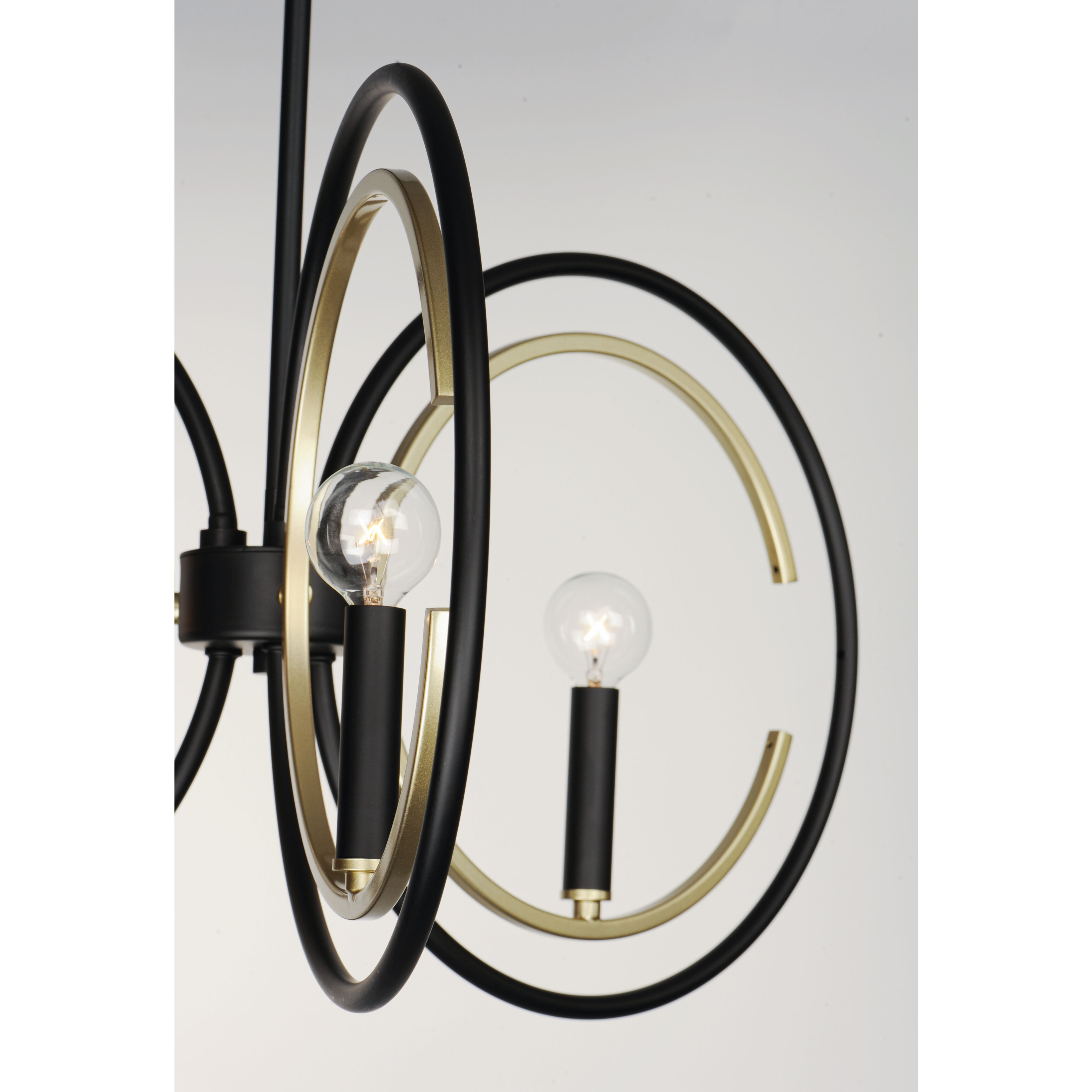 Clip 3 Light 28 inch Black/Gold Chandelier Ceiling Light