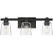 Cubos 3 Light 22.25 inch Black Wall Sconce Wall Light