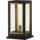 Neoclass 16.5 inch 60 watt Black and Gold Outdoor Deck Lantern