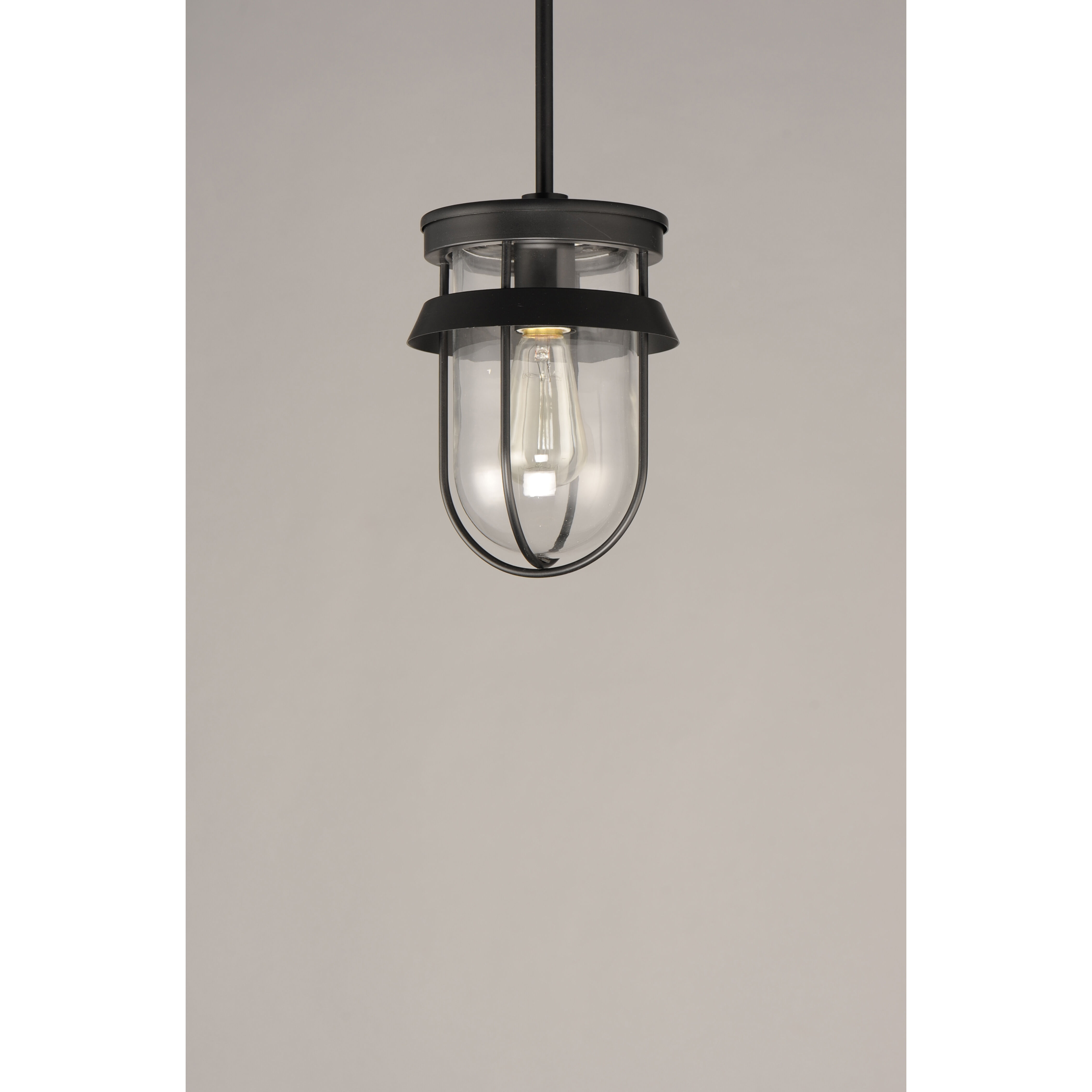 Breakwater 1 Light 7 inch Black Semi-Flush Mount Ceiling Light