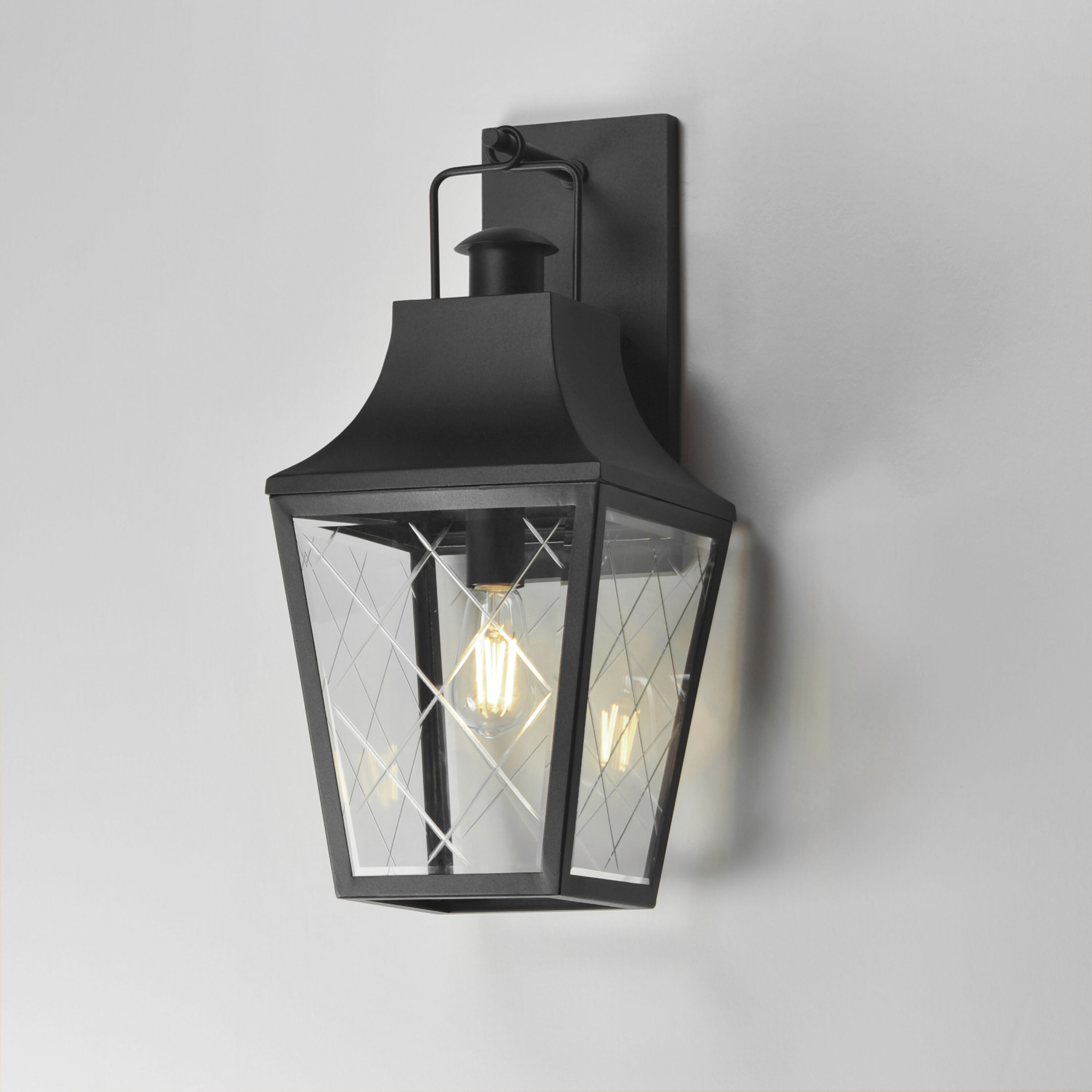 Storybook 1 Light 9.5 inch Black Outdoor Hanging Lantern