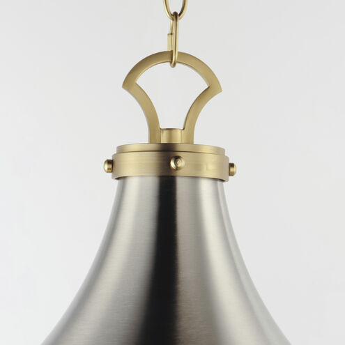 Conrad 1 Light 15 inch Satin Nickel / Satin Brass Single Pendant Ceiling Light