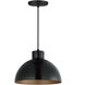 Rockport 1 Light 12 inch Black and Antique Copper Single Pendant Ceiling Light