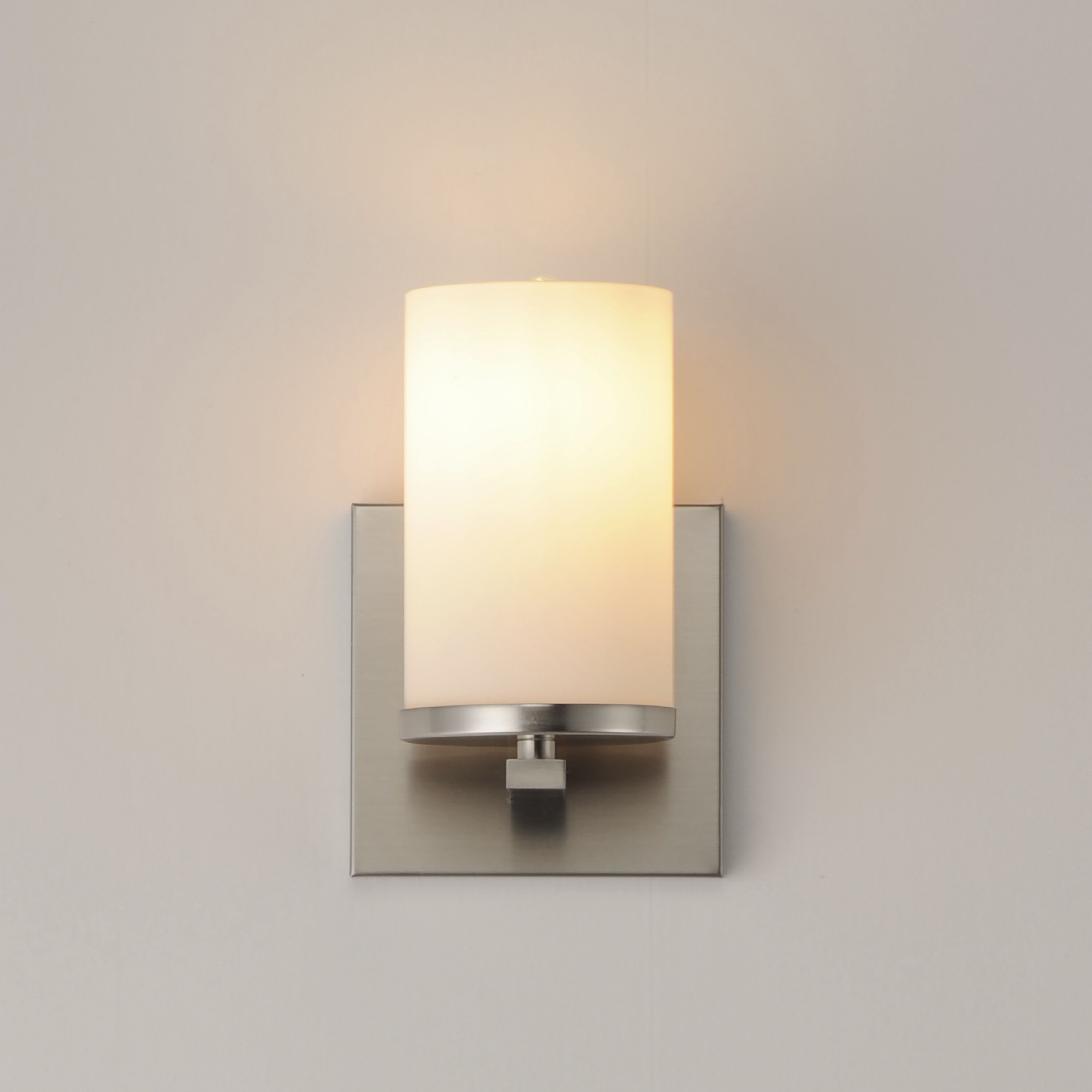 Lateral 1 Light 5 inch Satin Nickel Wall Sconce Wall Light in Satin White