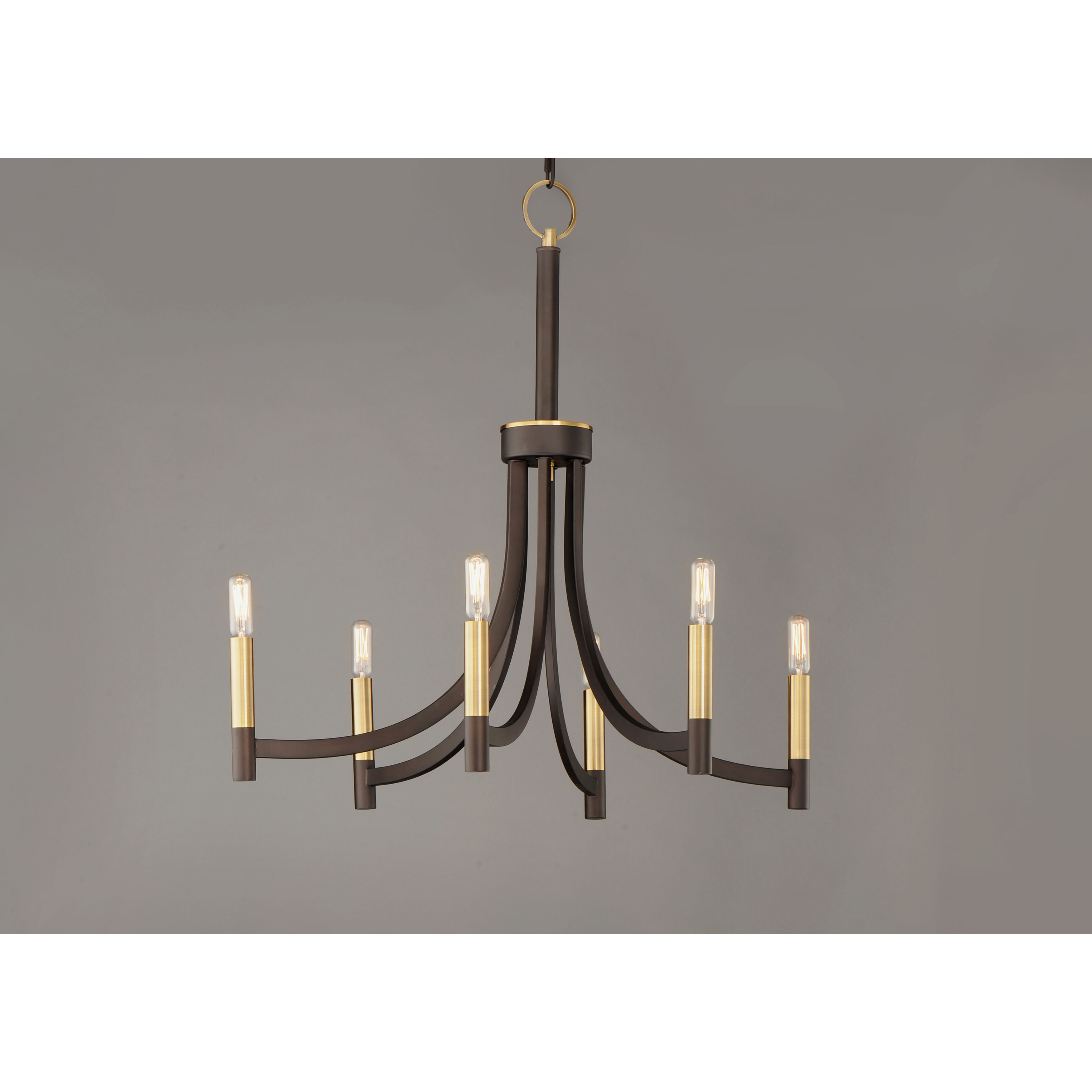 Lyndon 6 Light 28 inch Bronze/Antique Brass Chandelier Ceiling Light in Bronze and Antique Brass