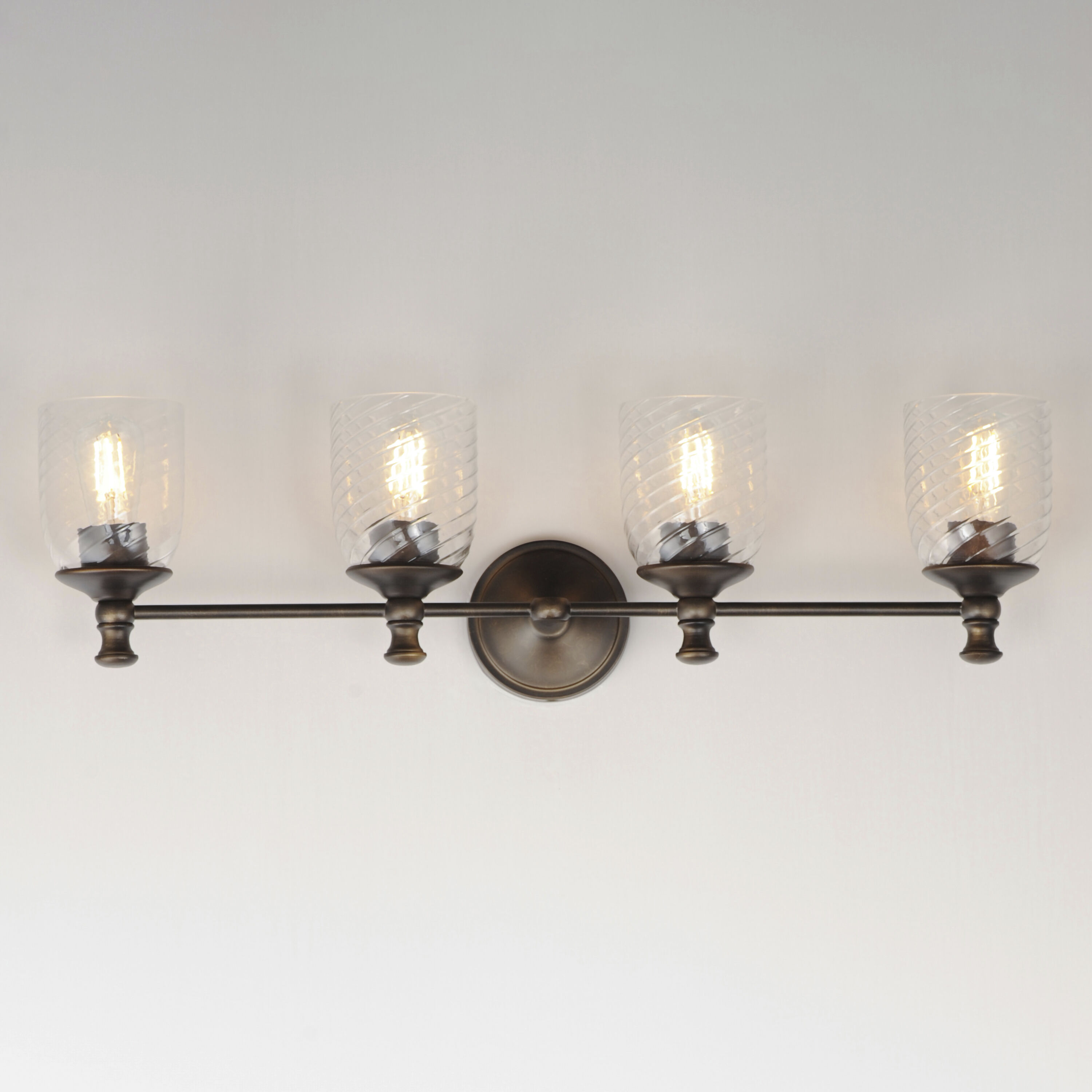 Swirl 4 Light 32.5 inch Antique Bronze Bath Vanity Wall Light