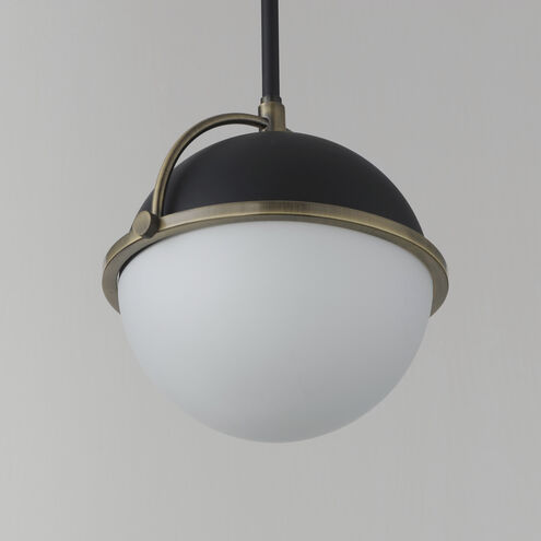 Duke 1 Light 9.5 inch Black and Weathered Brass Single Pendant Ceiling Light