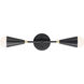 Lovell 2 Light 5 inch Black and Satin Brass ADA Wall Sconce Wall Light in Bulb Not Included
