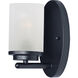 Corona 1 Light 6 inch Black Bath Vanity Wall Light in Frosted