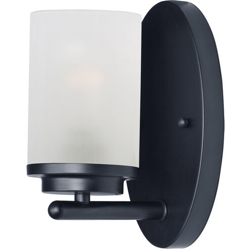 Corona 1 Light 6 inch Black Bath Vanity Wall Light in Frosted