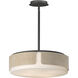 Draughtsman 4 Light 18 inch Natural Wood and Charcoal Flush Mount Ceiling Light in Satin White