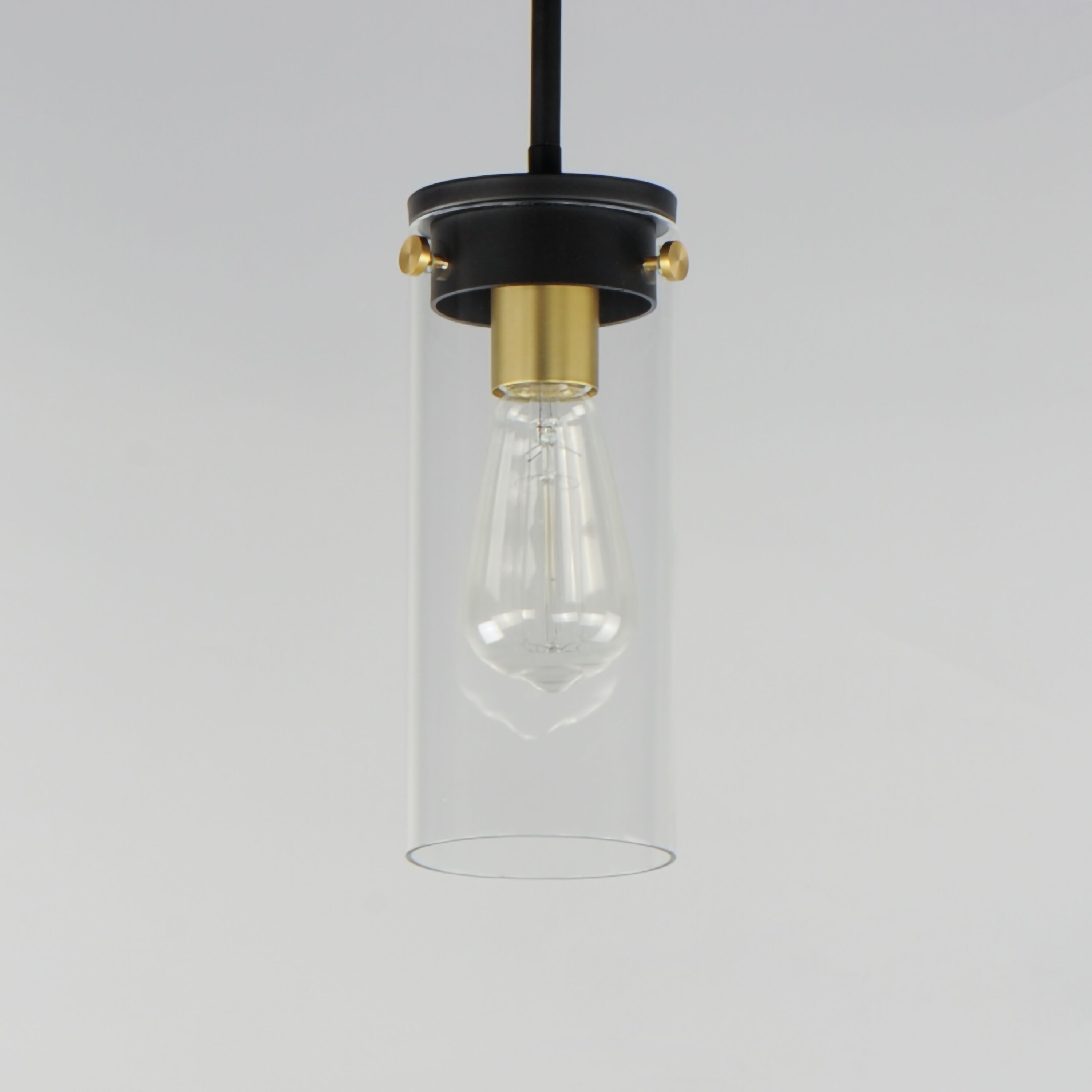 Pinn 1 Light 5 inch Black/Satin Brass Mini Pendant Ceiling Light