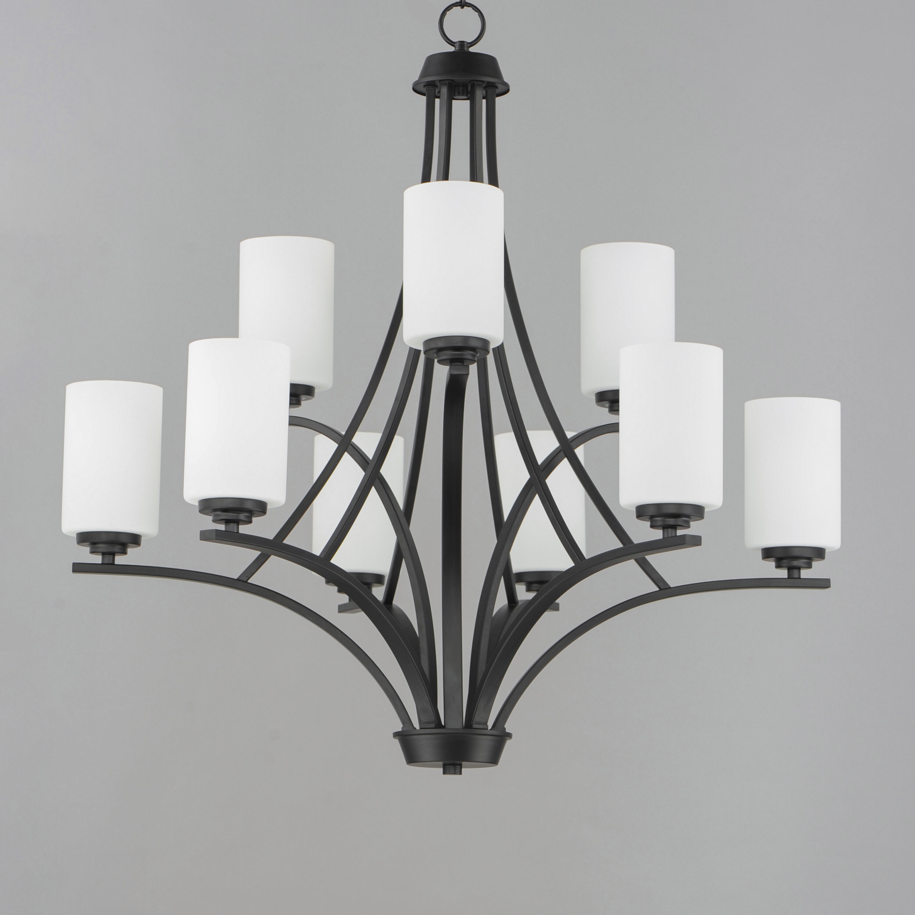 Deven 9 Light 32 inch Black Multi-Tier Chandelier Ceiling Light