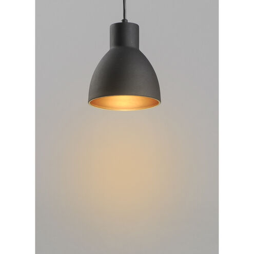 Cora 1 Light 7 inch Black/Gold Single Pendant Ceiling Light in Black and Gold