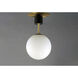 Vesper 1 Light 9.75 inch Satin Brass and Black Semi-Flush Mount Ceiling Light
