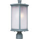 Terrace 1 Light 19 inch Platinum Outdoor Post in Frosted Seedy