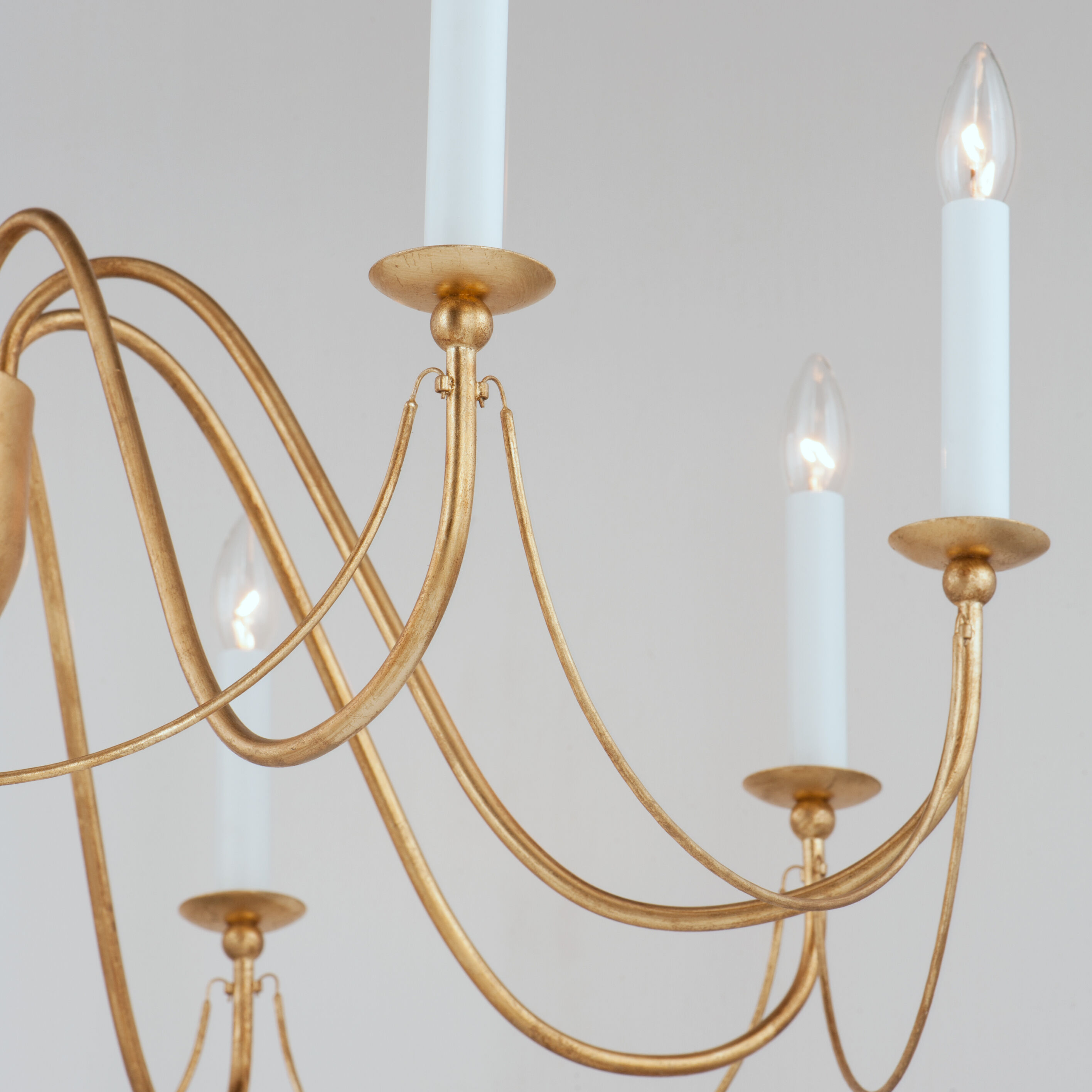 Plumette 8 Light 36 inch Gold Leaf Chandelier Ceiling Light