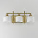 Bisque 3 Light 24 inch Natural Aged Brass Bath Vanity Wall Light