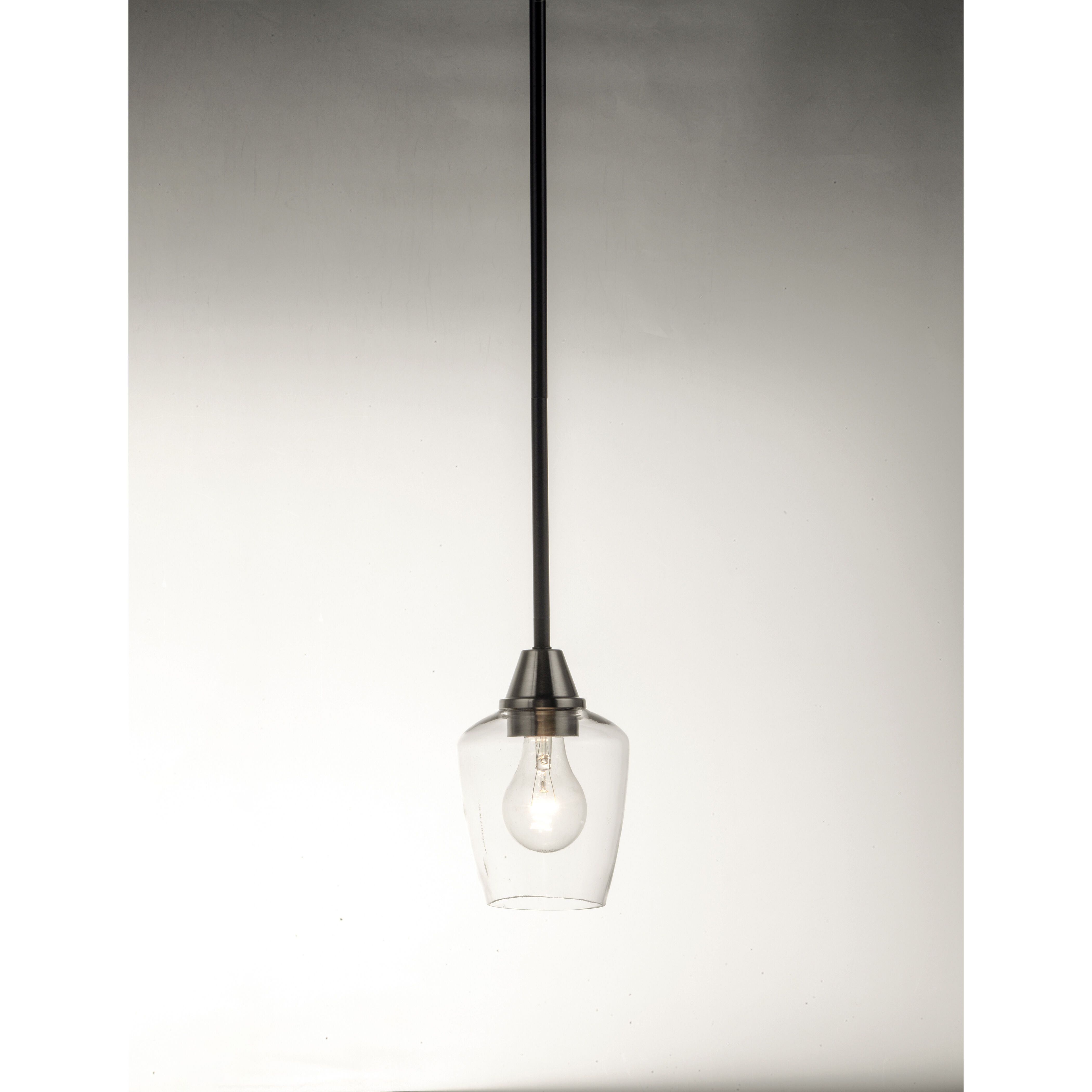 Goblet 1 Light 4.75 inch Black/Satin Nickel Mini Pendant Ceiling Light in Black and Satin Nickel