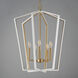 Melrose 5 Light 22 inch White and Natural Aged Brass Entry Foyer Pendant Ceiling Light
