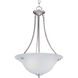 Malaga 3 Light 16 inch Oil Rubbed Bronze Invert Bowl Pendant Ceiling Light in Frosted