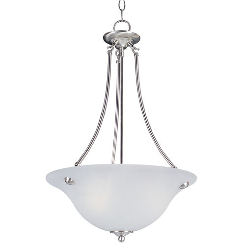 Malaga 3 Light 16 inch Oil Rubbed Bronze Invert Bowl Pendant Ceiling Light in Frosted