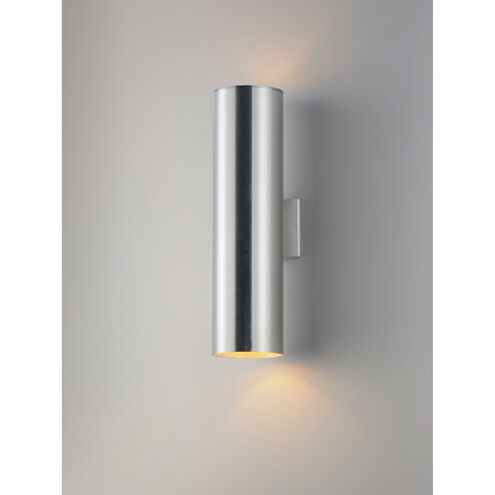 Outpost 2 Light 22 inch Brushed Aluminum Outdoor Wall Mount
