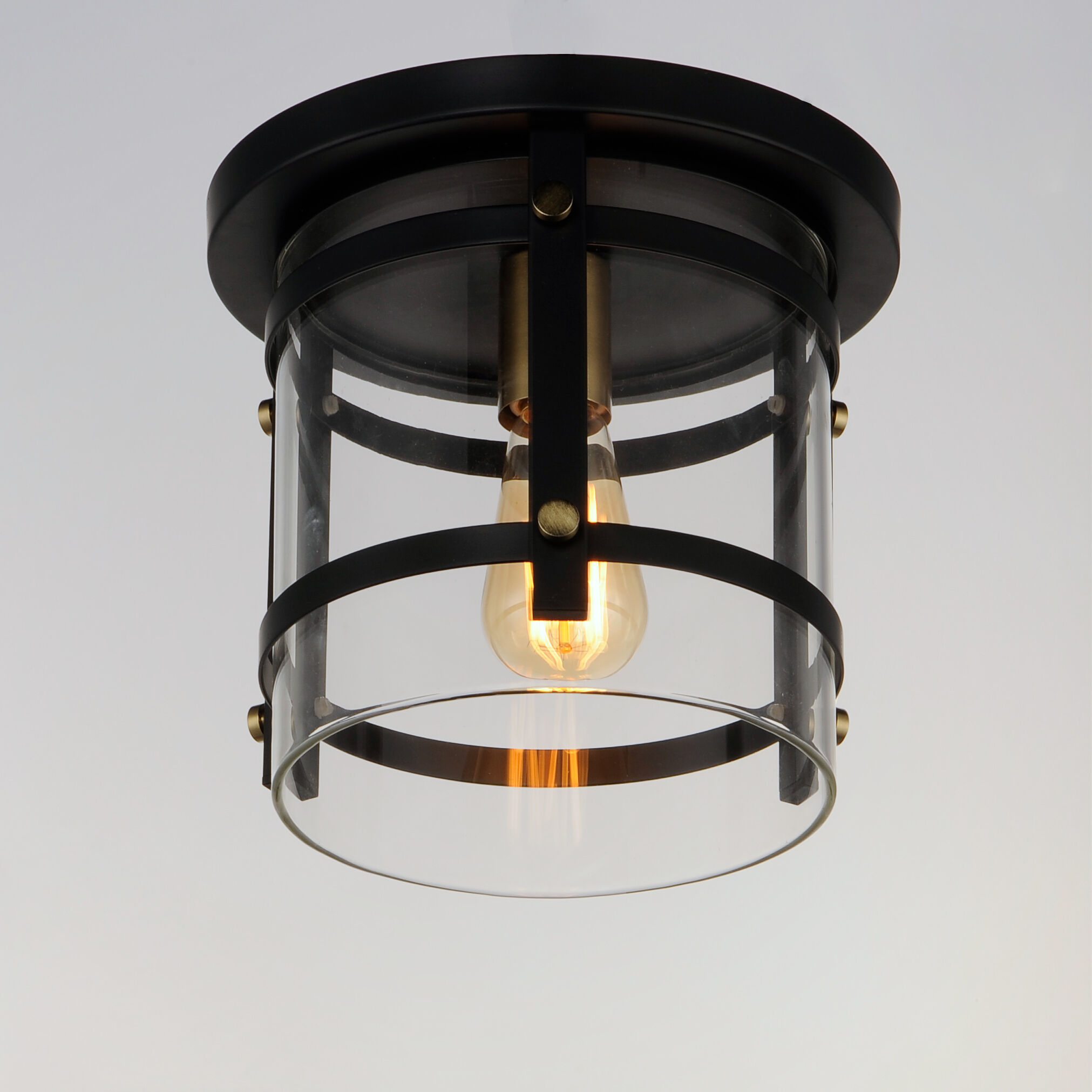Maxim 2641BKAB Capitol 1 Light 10 inch Black Antique Brass Flush
