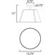 Carlo LED 13.75 inch Dark Bronze, Leather, Heritage Brass Semi-Flush Mount Ceiling Light
