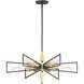 Wings 6 Light 29 inch Black and Satin Brass Chandelier Ceiling Light