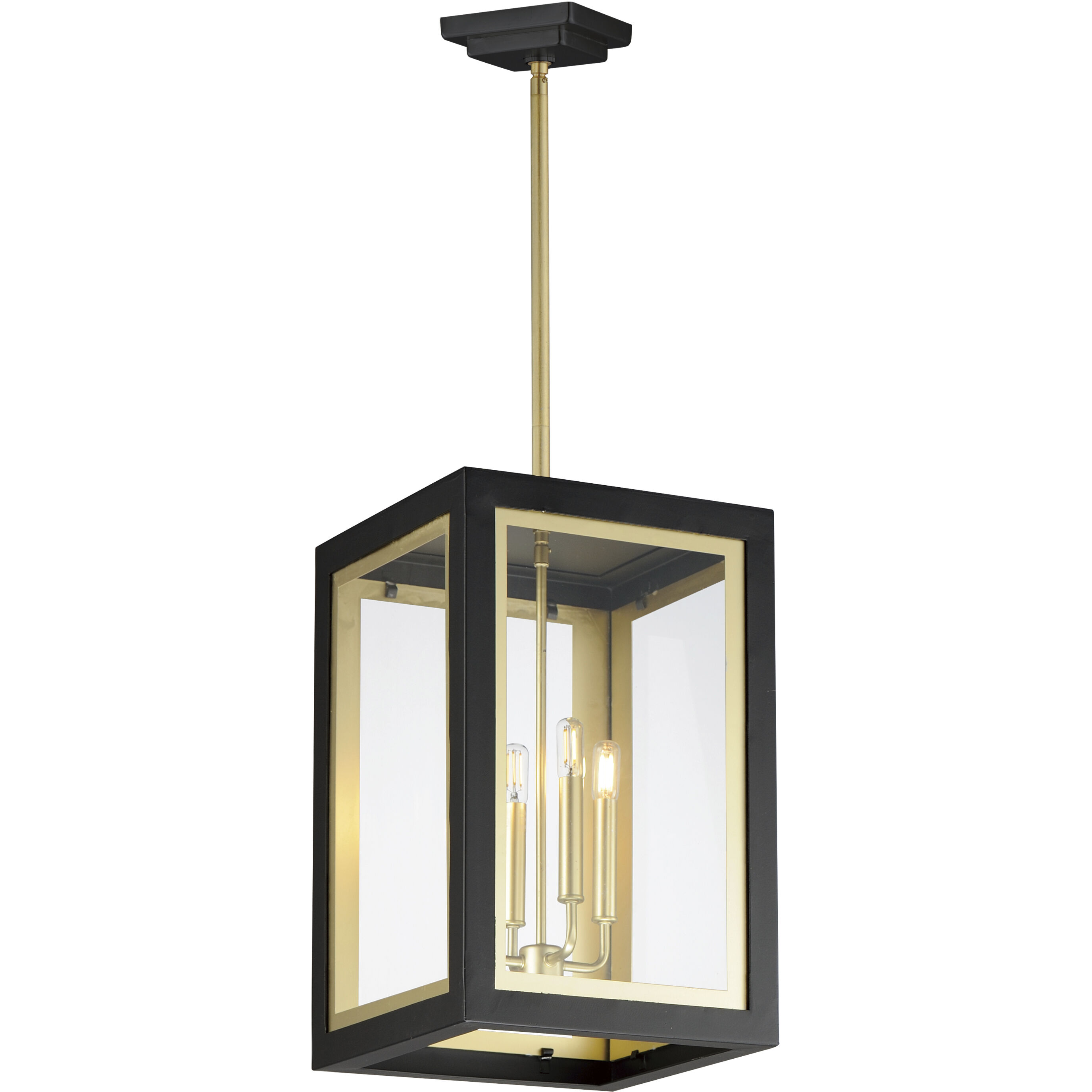 Neoclass 4 Light 12 inch Black Gold Outdoor Pendant