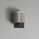 Draughtsman 1 Light 6 inch Natural Wood and Charcoal Wall Sconce Wall Light in Satin White
