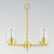 Corona 3 Light 17 inch Satin Brass Single-Tier Chandelier Ceiling Light in Clear