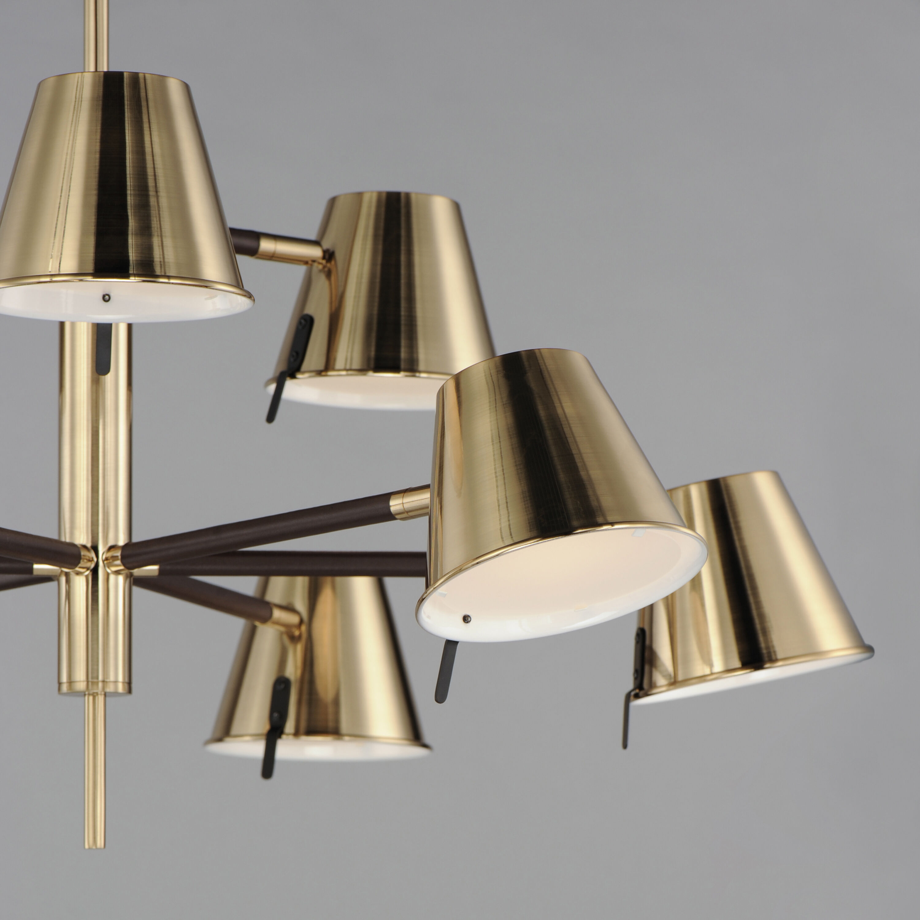 Carlo LED 34 inch Dark Bronze/Leather/Heritage Brass Multi-Tier Chandelier Ceiling Light
