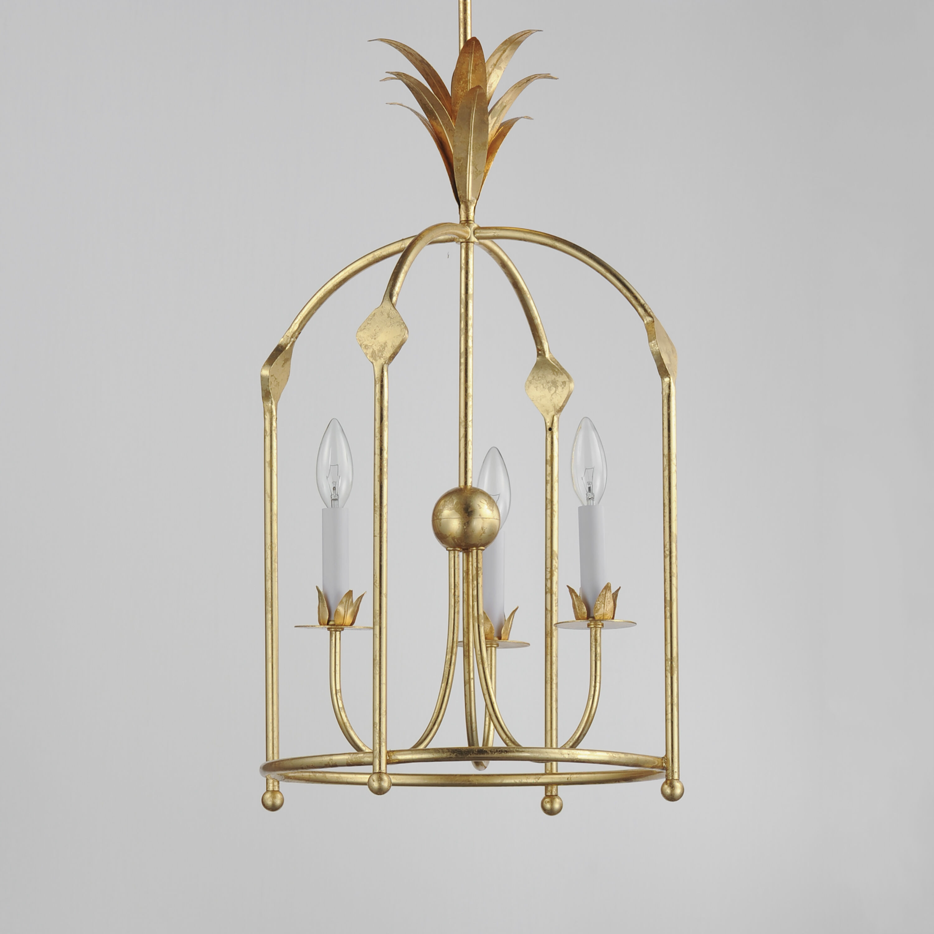 Paloma 3 Light 15 inch Gold Leaf Entry Foyer Pendant Ceiling Light