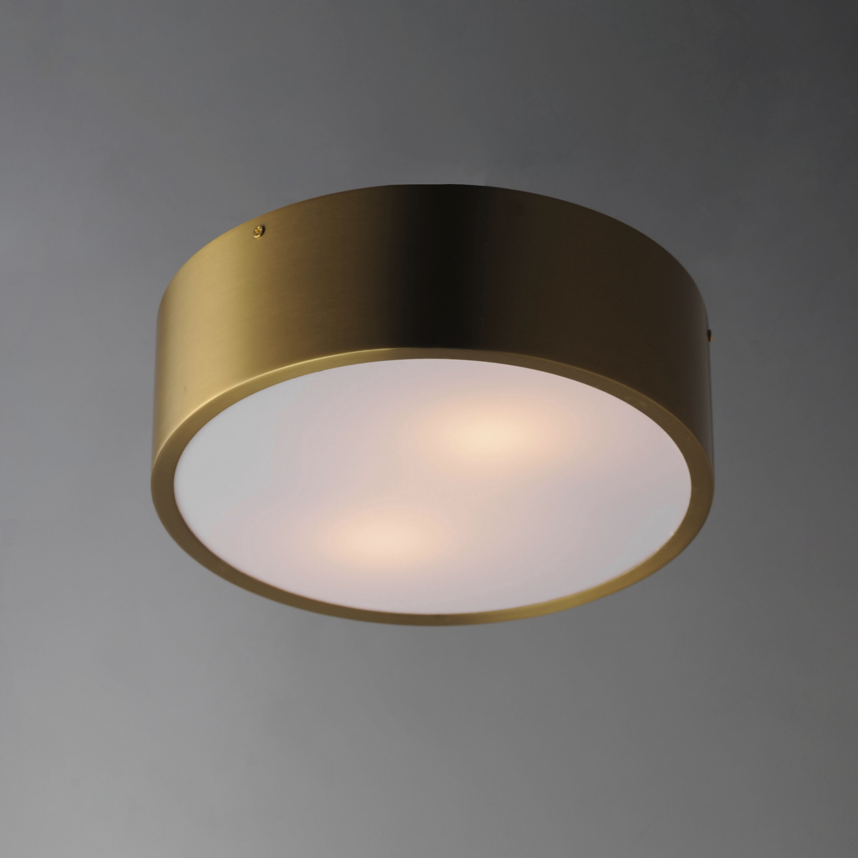 Tommy 2 Light 12 inch Satin Brass Flush Mount Ceiling Light