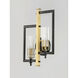 Flambeau 2 Light 13 inch Black and Antique Brass ADA Wall Sconce Wall Light