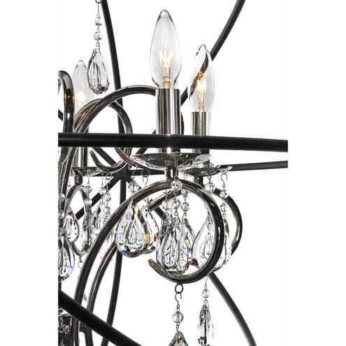 Orbit 4 Light 19 inch Anthracite/Polished Nickel Chandelier Ceiling Light in Anthracite and Polished Nickel, Candelabra