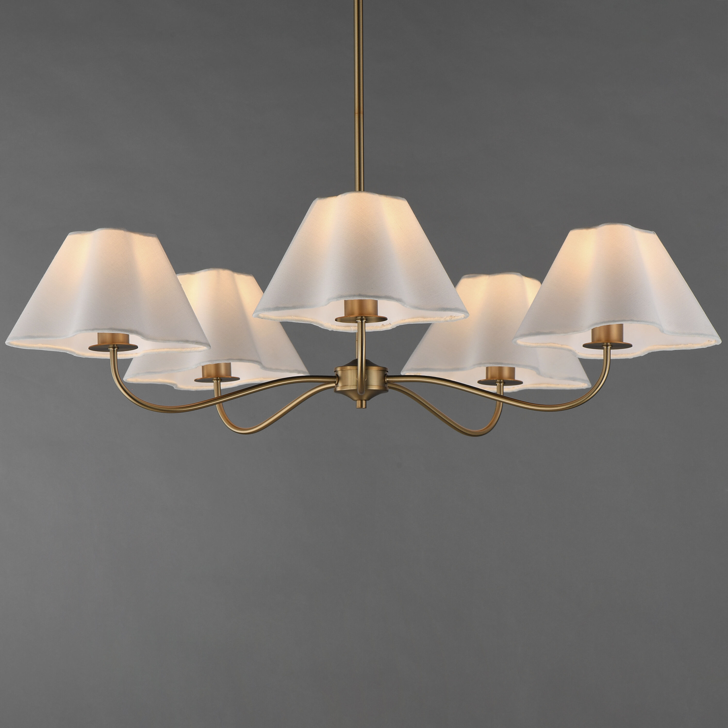 Saxon 5 Light 37.5 inch Natural Aged Brass Chandelier Ceiling Light