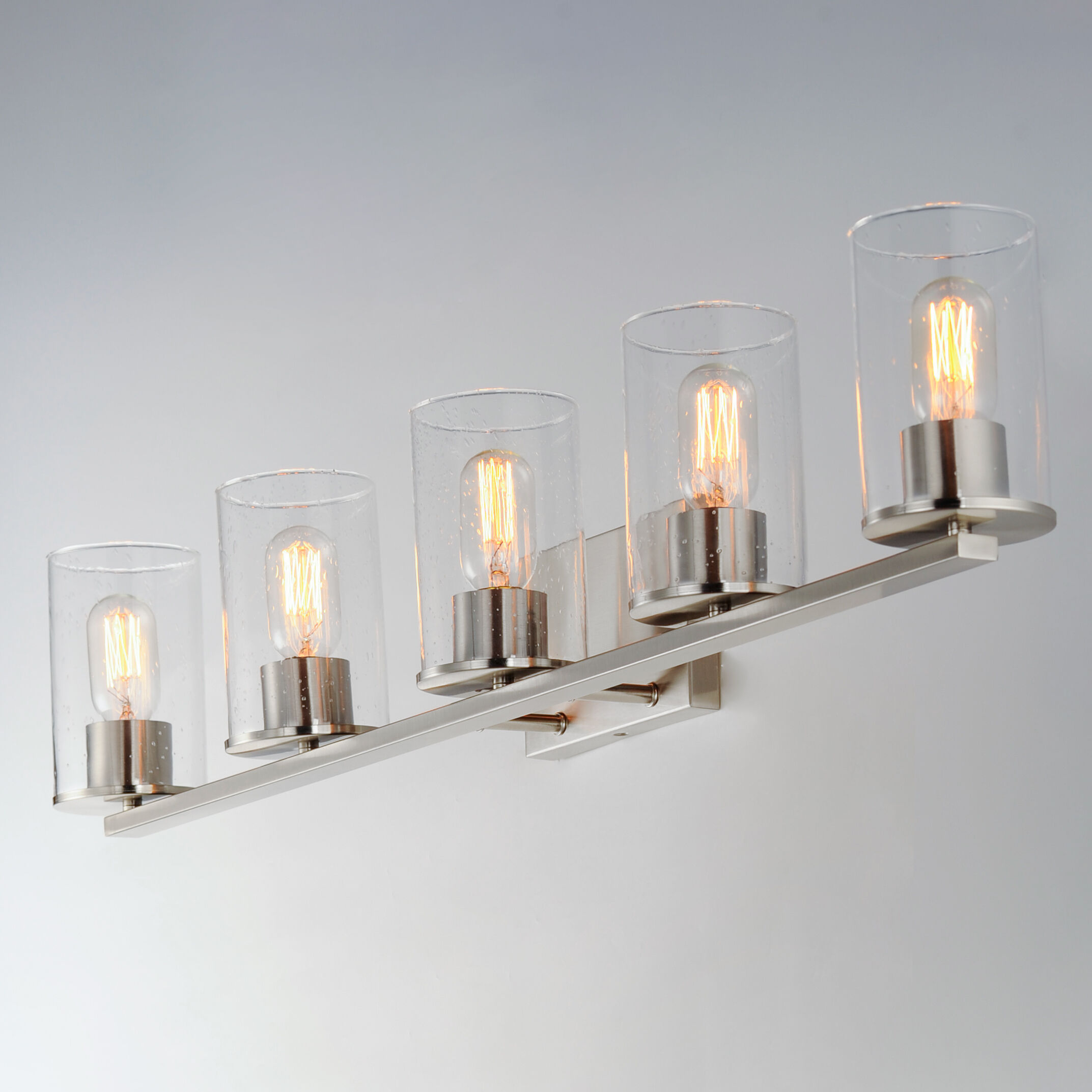 Sleek 5 Light 40 inch Satin Nickel Bath Vanity Wall Light