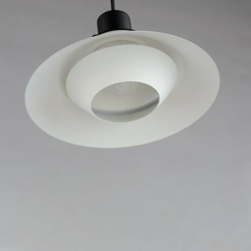 Oslo 1 Light 12 inch Black/White Single Pendant Ceiling Light