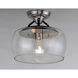 Goblet 1 Light 11 inch Black/Satin Nickel Semi-Flush Mount Ceiling Light in Black and Satin Nickel