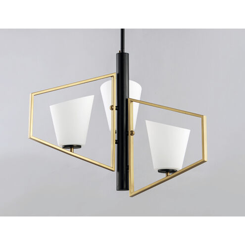 Oblique 3 Light 30 inch Gold/Black Multi-Light Pendant Ceiling Light