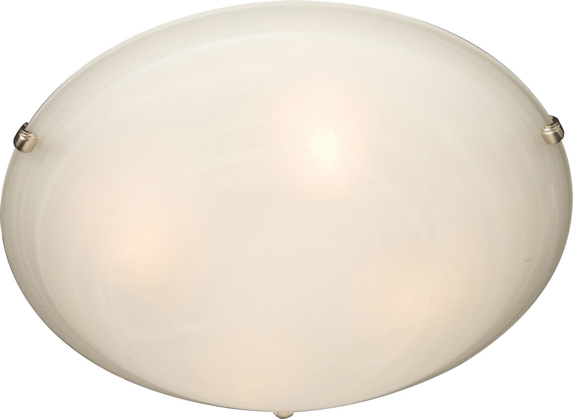 Malaga 2 Light 13 inch Satin Nickel Flush Mount Ceiling Light in Marble